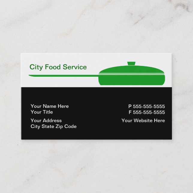 Tarjetas de visita de alimentación (Anverso)