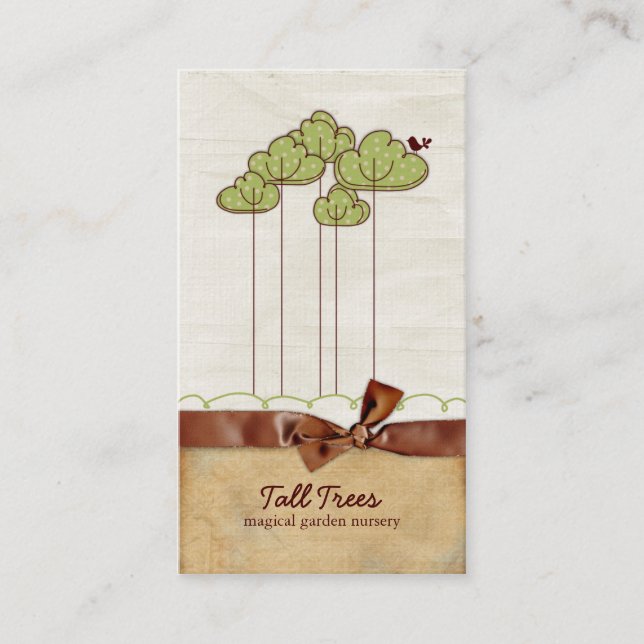 Tarjetas de visita de árboles altos (Anverso)