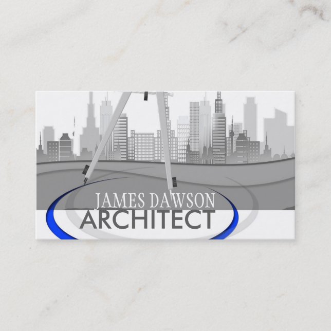 Tarjetas de visita de arquitecto de arquitectura m (Anverso)