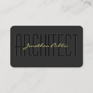 Tarjetas de visita de arquitecto Script Black & Go