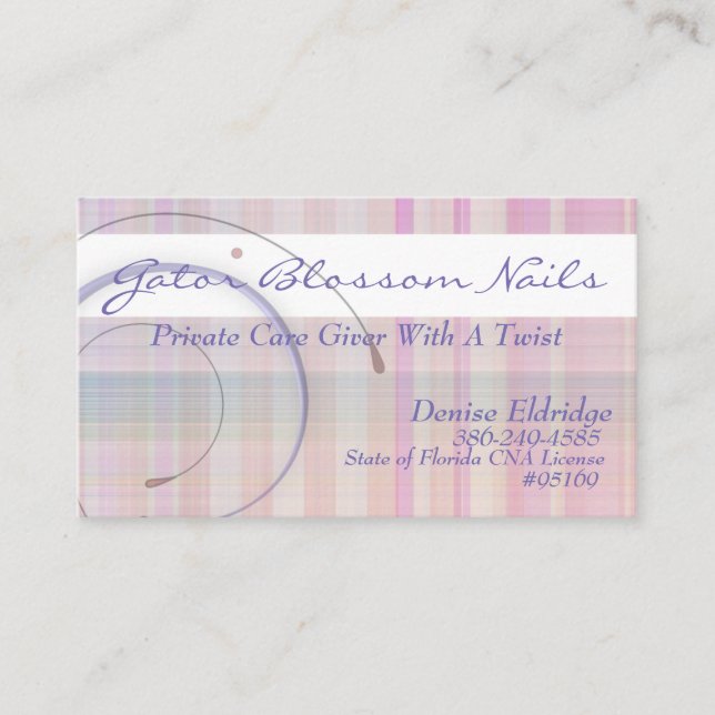 Tarjetas de visita de arte náutico de Denise Nail (Anverso)