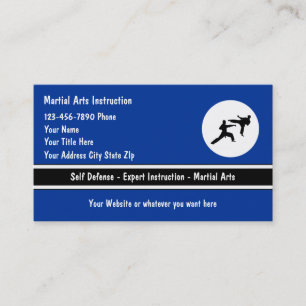 Tarjetas de visita de artes marciales