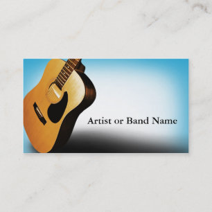 Tarjetas de visita de artistas azules de guitarra