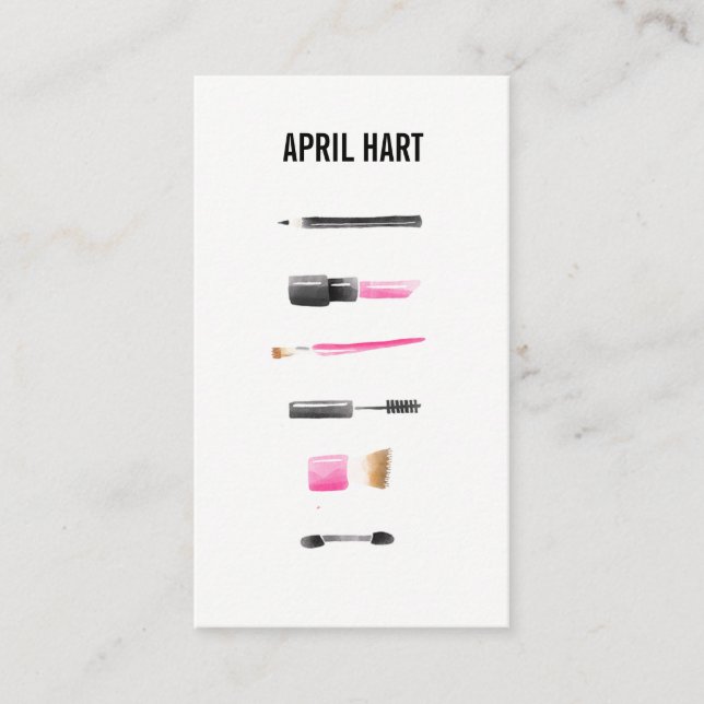 Tarjetas de visita de artistas de maquillaje acuát (Anverso)