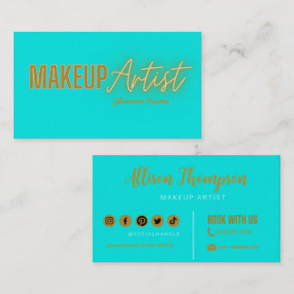 Tarjetas de visita de artistas de maquillaje elega