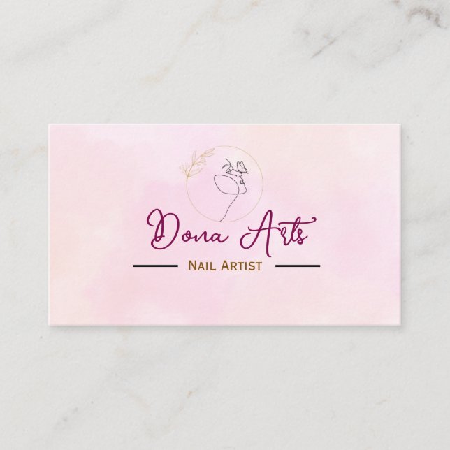 Tarjetas de visita de artistas de uñas (Anverso)