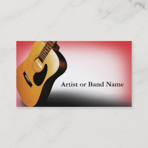 Tarjetas de visita de artistas rojos de guitarra a