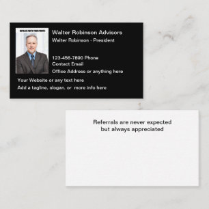Tarjetas de visita de asesor financiero profesiona