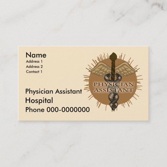 Tarjetas de visita de asistente de médico (Anverso)