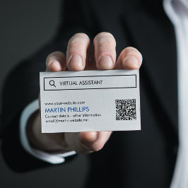 Tarjetas de visita de asistente virtual con código