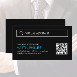 Tarjetas de visita de asistente virtual con código