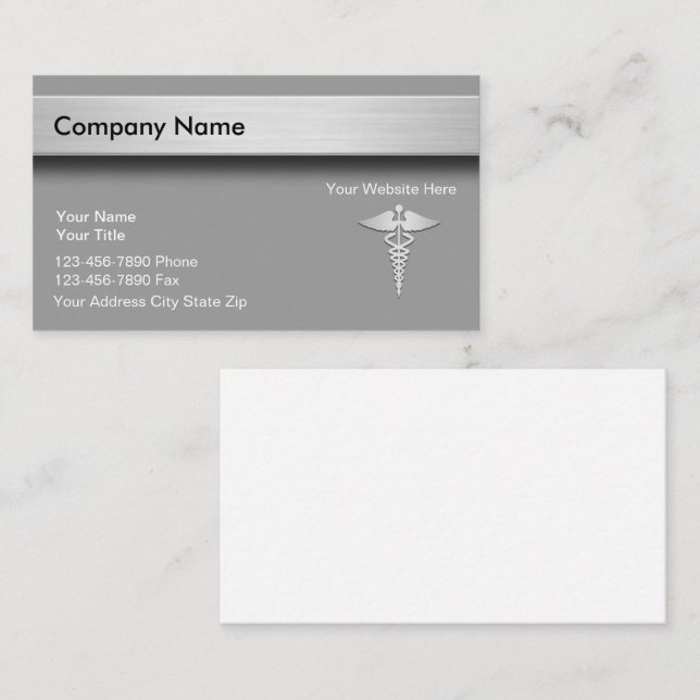 Tarjetas de visita de atención médica de Caduceus  (Anverso / Reverso)