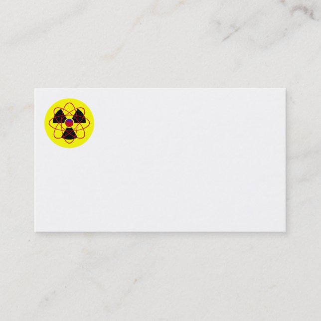 Tarjetas de visita de Átomo y Rótulo de radiación (Anverso)