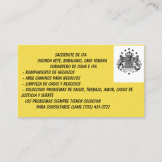 Tarjetas de visita de Babalawo