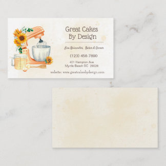 Tarjetas de visita de Baker Baker para tartas flor