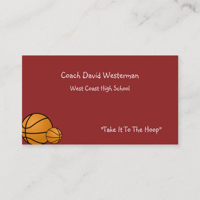 Tarjetas de visita de baloncesto (Anverso)