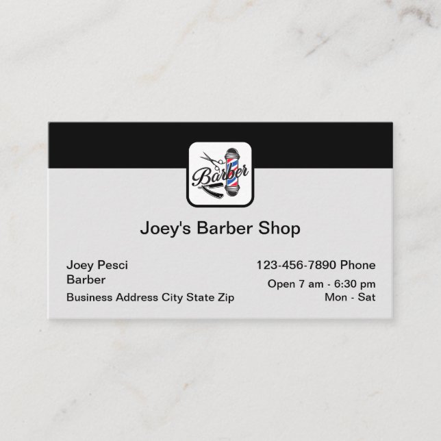 Tarjetas de visita de Barber Shop Light (Anverso)