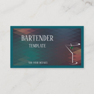 Tarjetas de visita de barman clásicas
