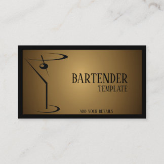 Tarjetas de visita de barman clásicas