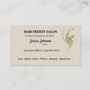 Tarjetas de visita de belleza de la peluquería