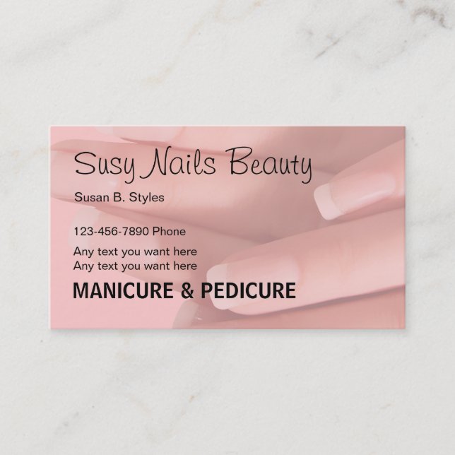 Tarjetas de visita de belleza manicura (Anverso)