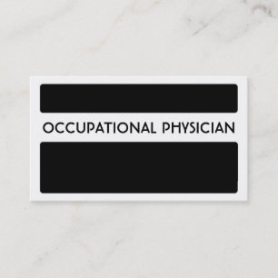 Tarjetas de visita de Black White Occupation Physi