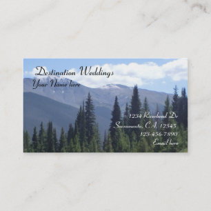 Tarjetas de visita de boda de montaña de destino