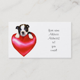 Tarjetas de visita de Boston Terrier del amor