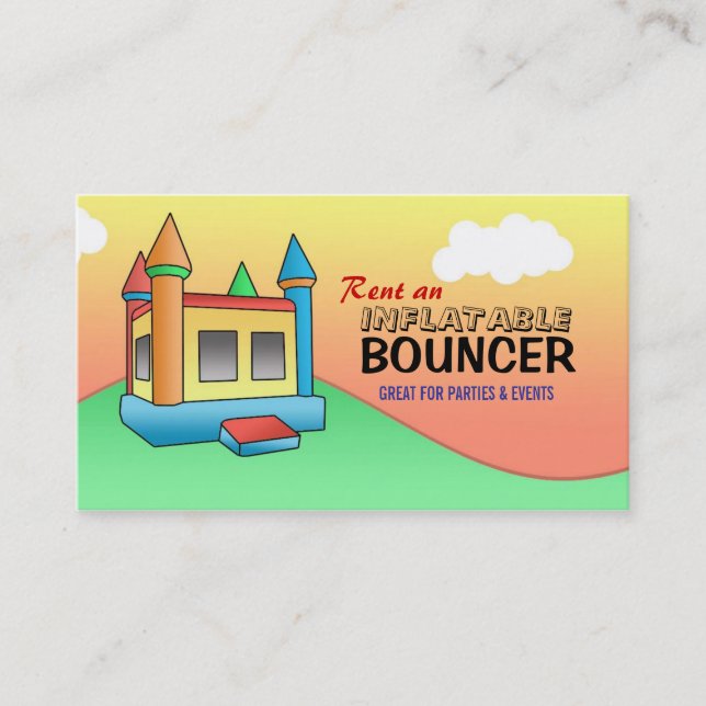 Tarjetas de visita de Bouncer inflables (Anverso)