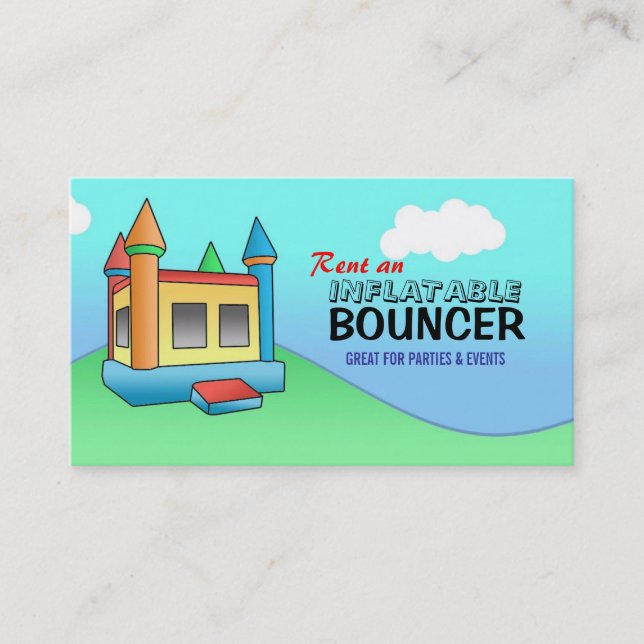 Tarjetas de visita de Bouncer inflables (Anverso)