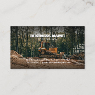 Tarjetas de visita de bulldozer para personalizabl