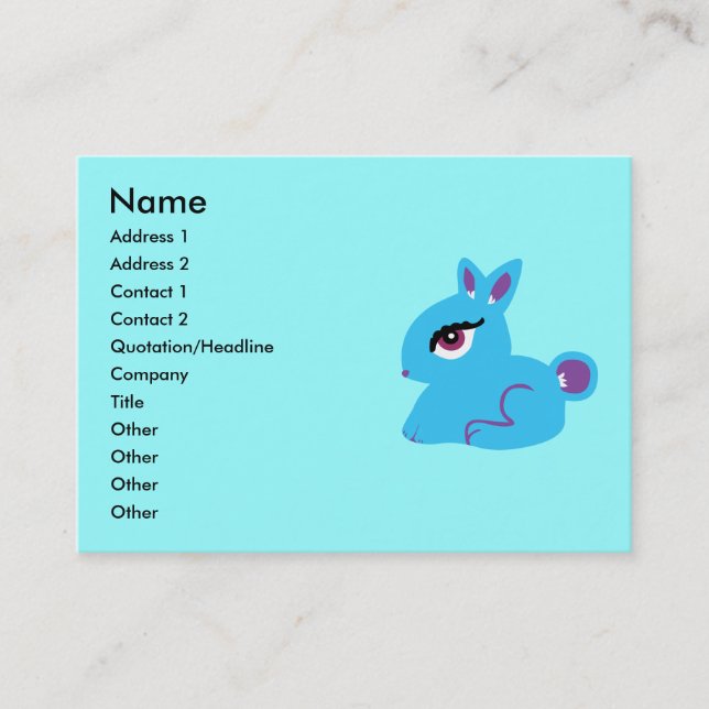 Tarjetas de visita de Bunny Blue (Anverso)