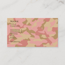 Tarjetas de visita de camo rosado / tarjetas de co