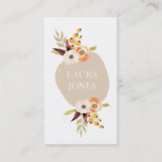 Tarjetas de visita de campo floral de otoño