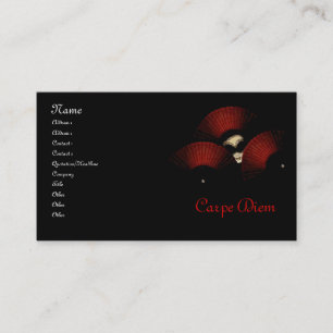 Tarjetas de visita de Carpe Diem de la mascarada