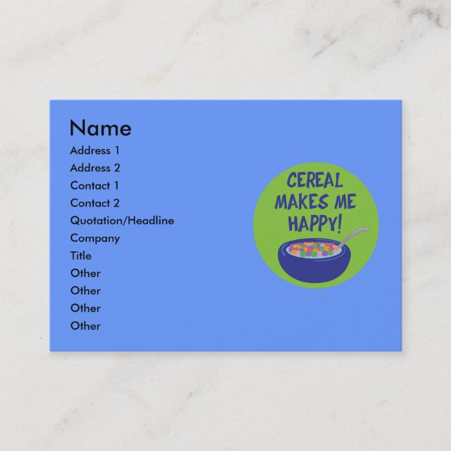 Tarjetas de visita de cereales (Anverso)