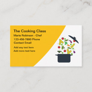 Tarjetas de visita de Chef de clase de cocina de m