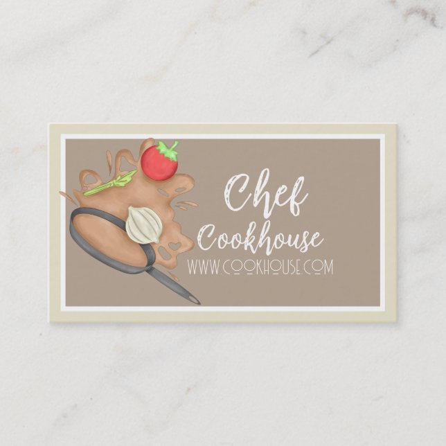 Tarjetas de visita de Chef personalizable (Anverso)