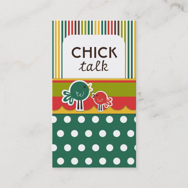 Tarjetas de visita de Chick Talk (Anverso)