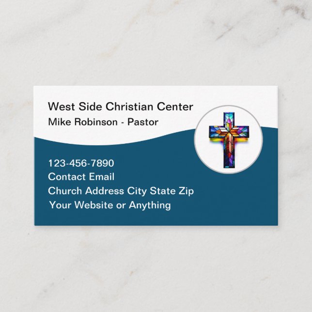 Tarjetas de visita de Christian Stain Glass Cross  (Anverso)