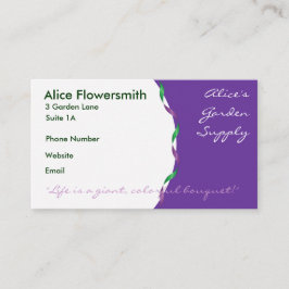 Tarjetas de visita de cinta verde y púrpura