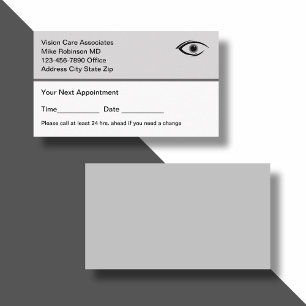 Tarjetas de visita de cita masiva de Médico ocular