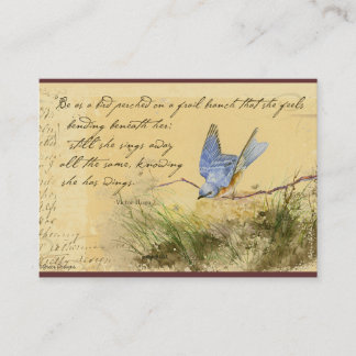 Tarjetas de visita de citas de Bluebird Victor Hug