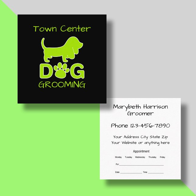 Tarjetas de visita de citas Trendy Dog Grooming (Subido por el creador)