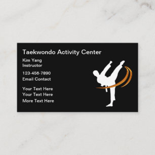 Tarjetas de visita de clase de artes marciales de 