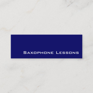 Tarjetas de visita de clases de saxofón blanco de 