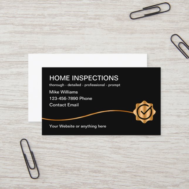 Tarjetas de visita de Classe Home Inspection Servi (Anverso/Reverso In Situ)