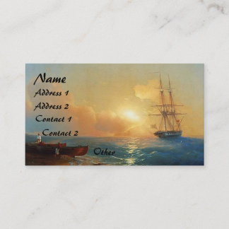Tarjetas de visita de Clipper Ship Sunset Ocean Be