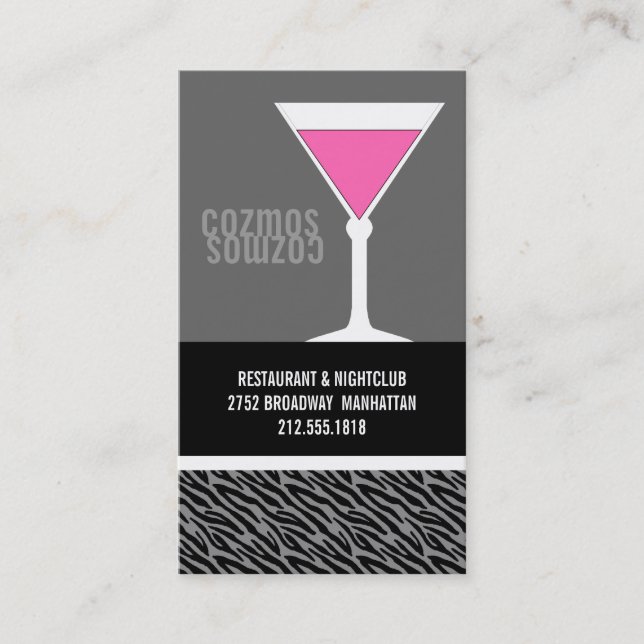 Tarjetas de visita de club nocturno o Bartender (Anverso)
