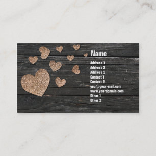 Tarjetas de visita de cobre del corazón